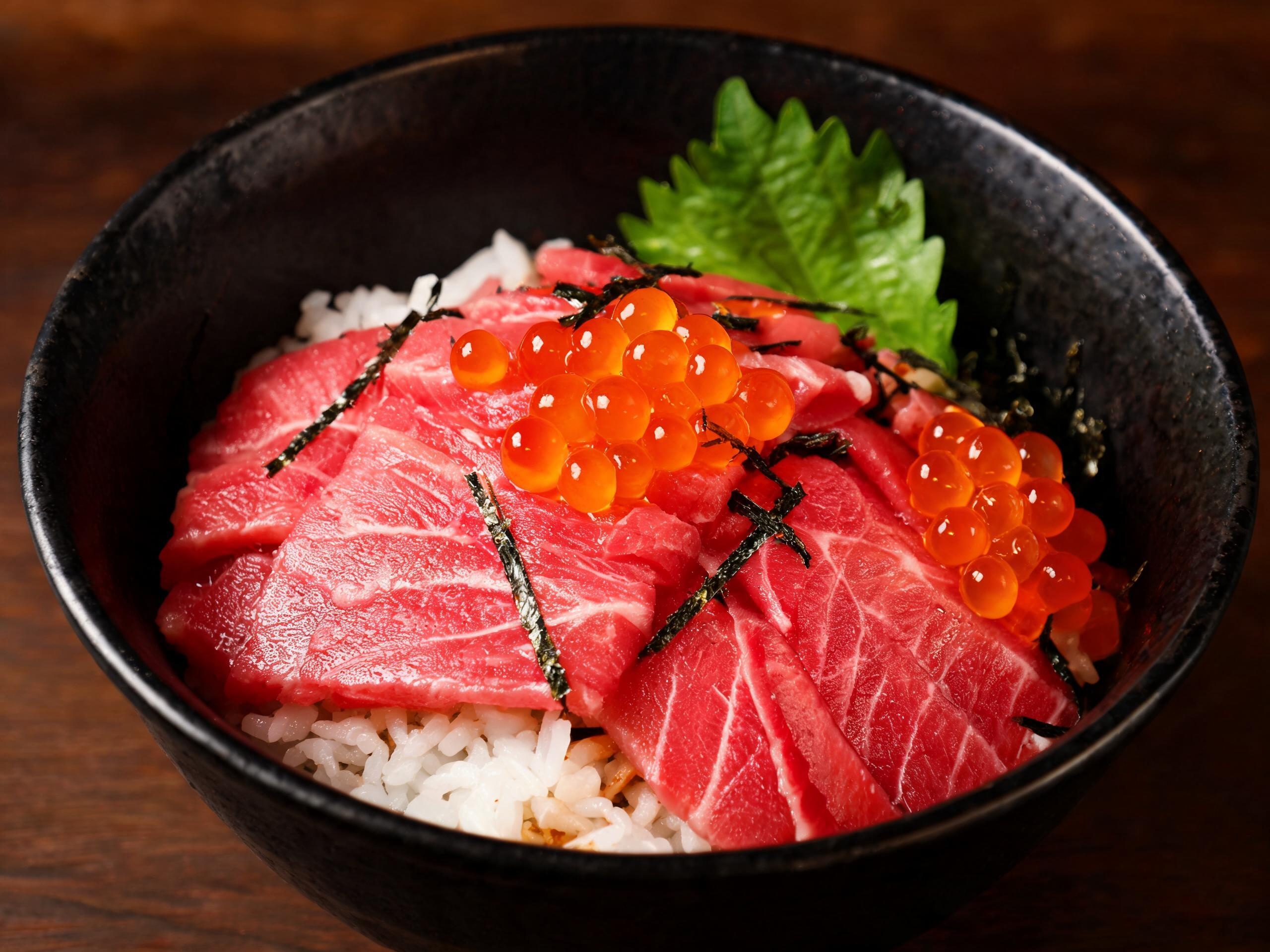 鮪の赤身をたっぷり盛ったランチの鮪丼